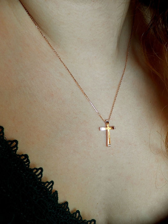 Women's Rose Gold Cross 14K with Chain