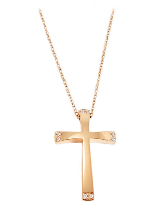 Women's Rose Gold Cross 14K with Chain