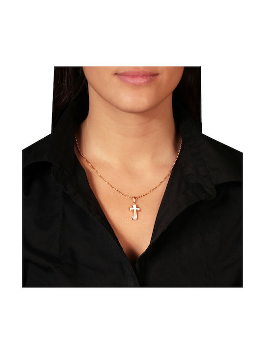 Women's Rose Gold Cross 18K with Chain