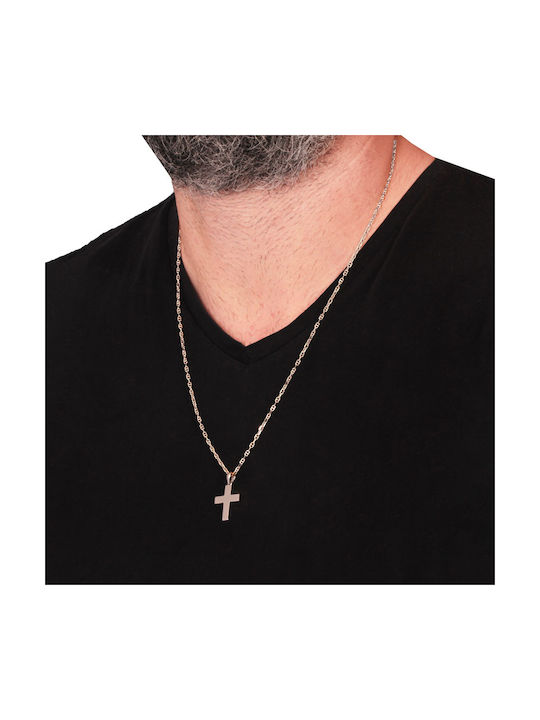 Men's White Gold Cross 14K