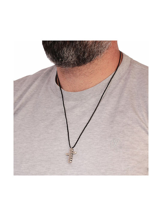 Herren Kreuz aus Silber mit Kordel