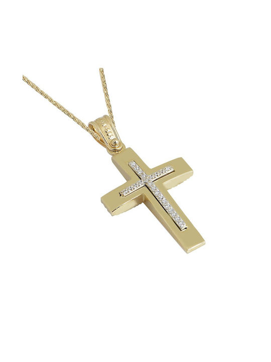 Gold Cross 14K Double Sided with Chain