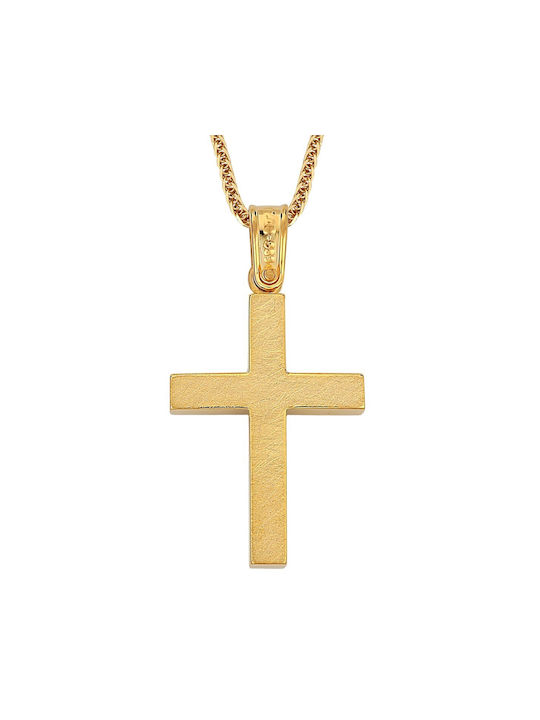 Herren Gold Kreuz 14K mit Kette