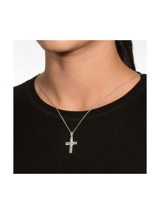 Men's White Gold Cross 14K with the Crucified