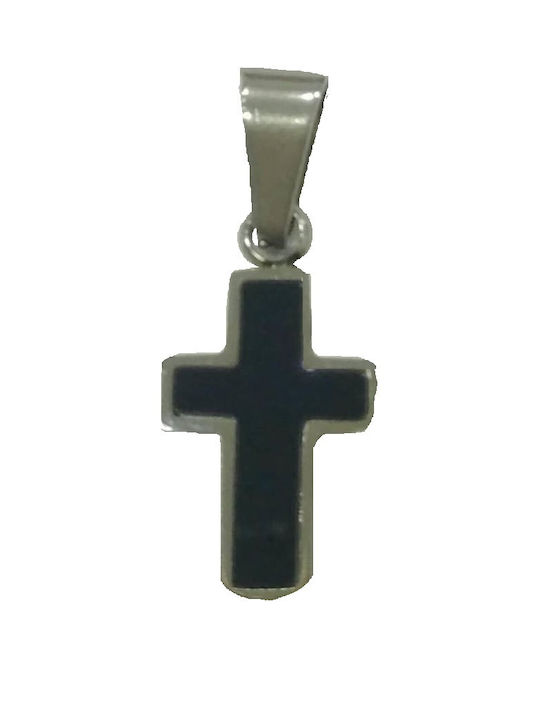 Black Cross from Steel with Chain