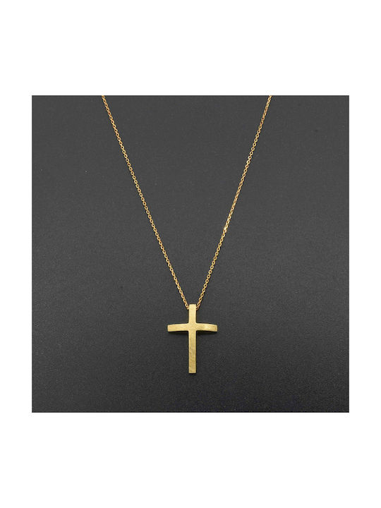 Damen Gold Kreuz 14K mit Kette