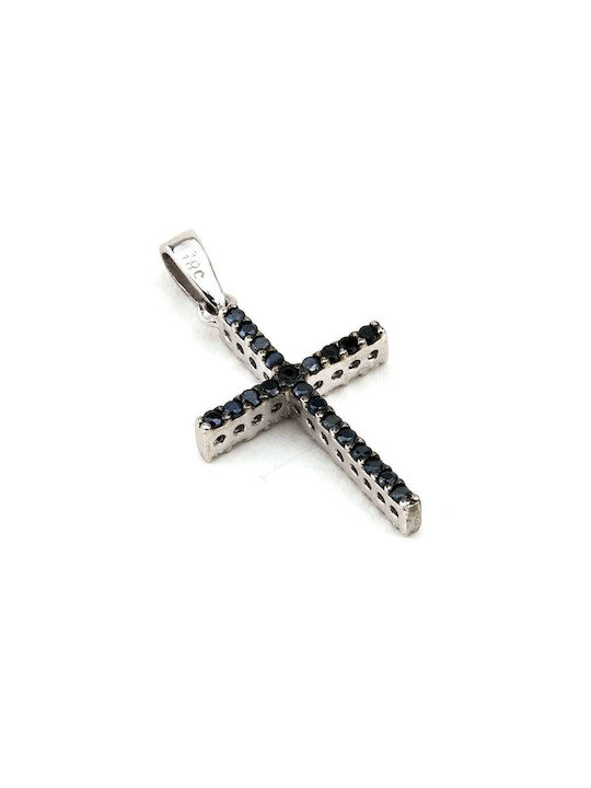 Women's White Gold Cross 14K Double Sided with Chain