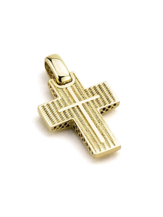 Men's Gold Cross 14K Double Sided Goldsmith