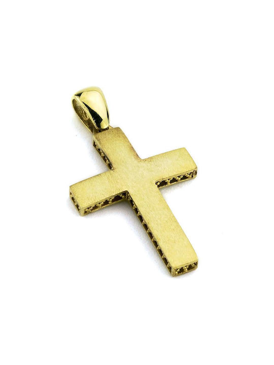 Herren Gold Kreuz 14K Beidseitig Goldsmith