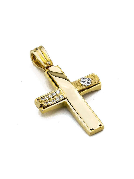 Women's Gold Cross 14K Double Sided Goldsmith