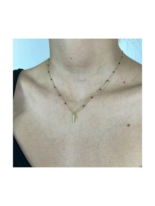 Women's Cross from Gold Plated Silver with Chain