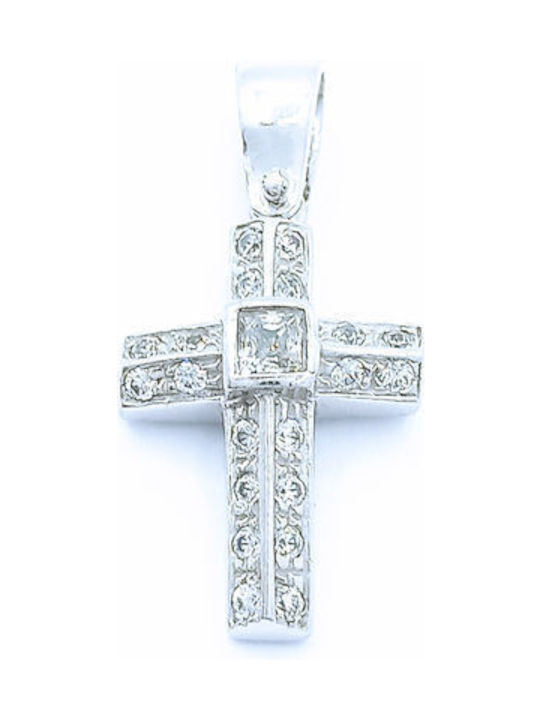 PS Silver Weißgold Kreuz 14K