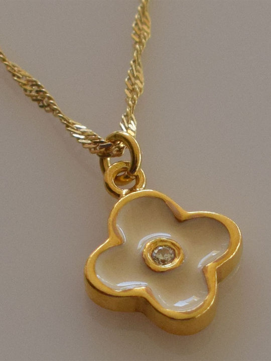 Bizoutaki Kreuz aus Vergoldetem Silber mit Kette