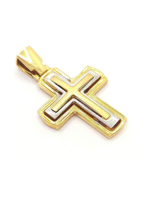 PS Silver Gold Kreuz 14K