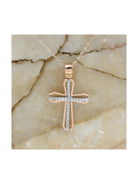 Ioannou24 Gold Kreuz 14K mit Kette