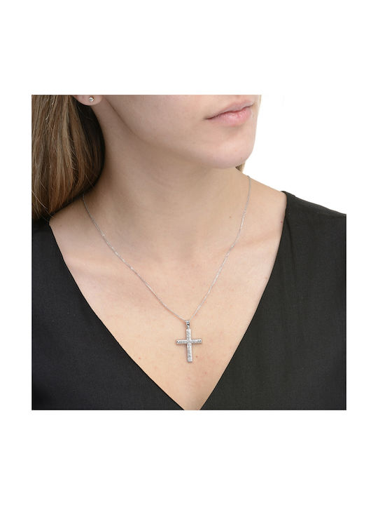 Ioannou24 Damen Gold Kreuz 14K mit Kette