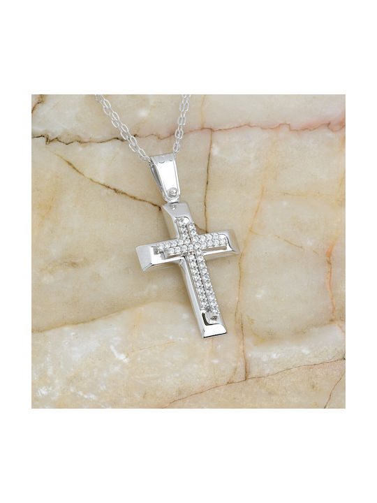 Ioannou24 Damen Gold Kreuz 14K mit Kette