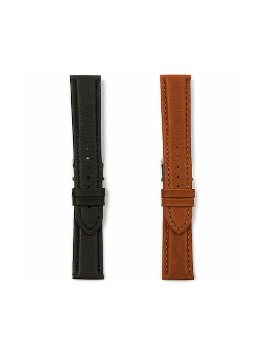 Leather Strap Tabac Brown 22mm