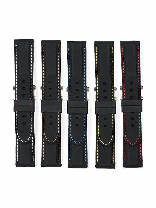 KOSTELO Gummi-Armband Schwarz 24mm