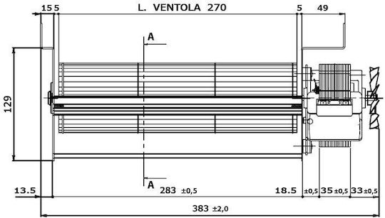 Fergas Querstromventilator für Pelletofen