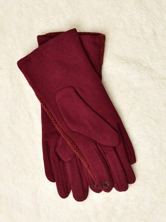 Women's Knitted Touch Gloves Burgundy