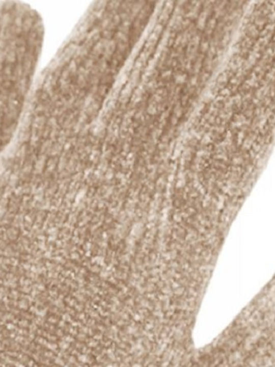 Women's Gloves with Fur Beige