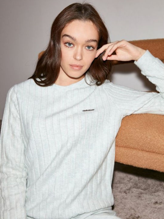 Penye Mood Winter Damen Pyjama-Set Grün