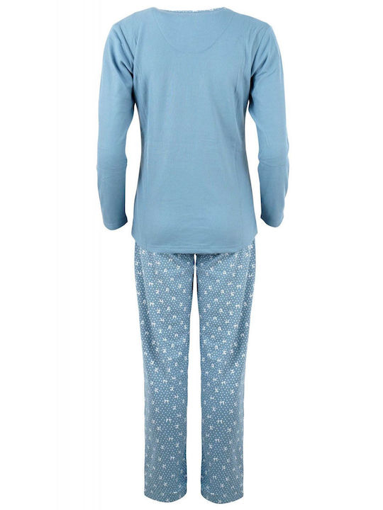 Cool Winter Damen Pyjama-Set Blau