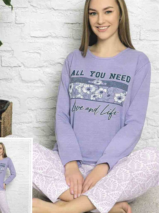 Tres Chic Winter Women's Pyjama Set Lilac