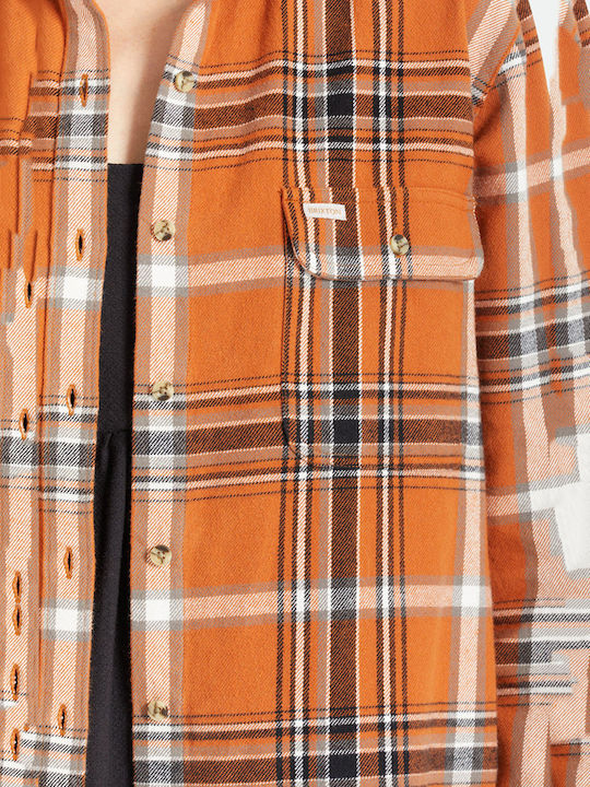Bowery Boyfriend Flannel Γυναικείο Πορτοκαλί Overshirt