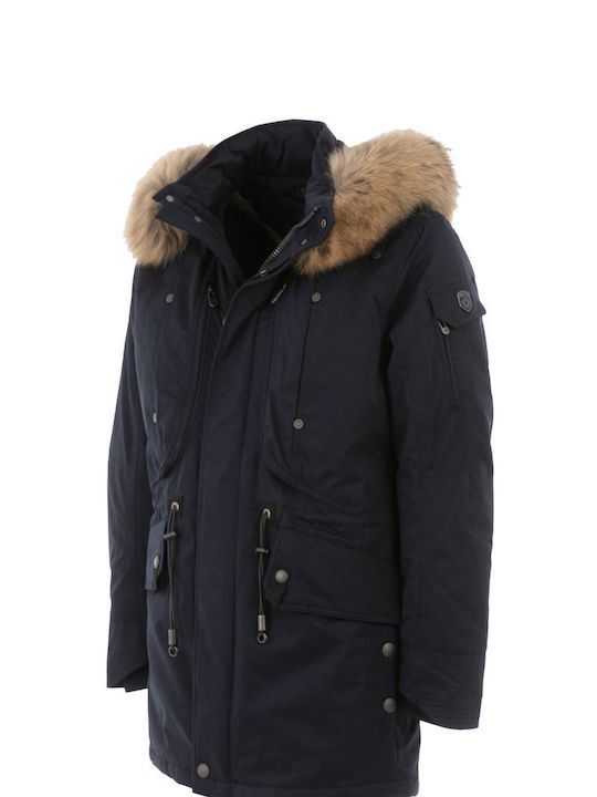 Wellensteyn Men's Winter Parka Jacket Navy Blue