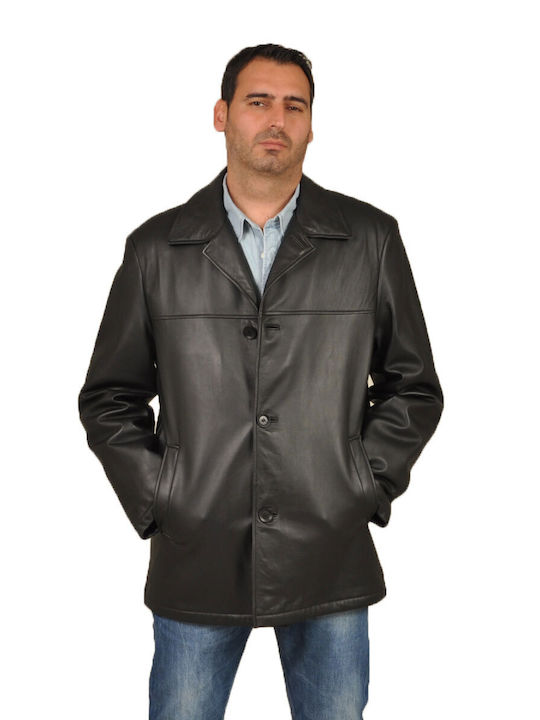 MRDline Men's Winter Leather Jacket Black