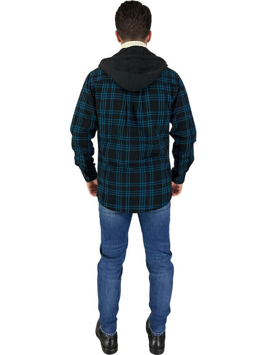 Herren Jacke mit Kapuze Blau