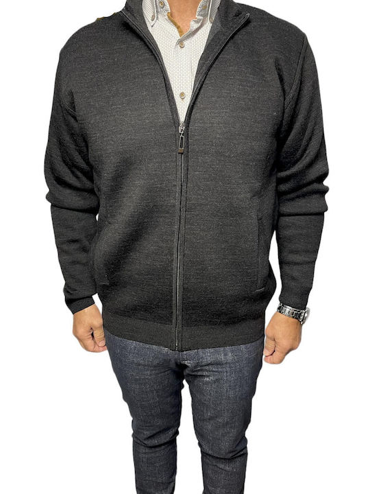 Lexton Men's Cardigan with Zipper Gray