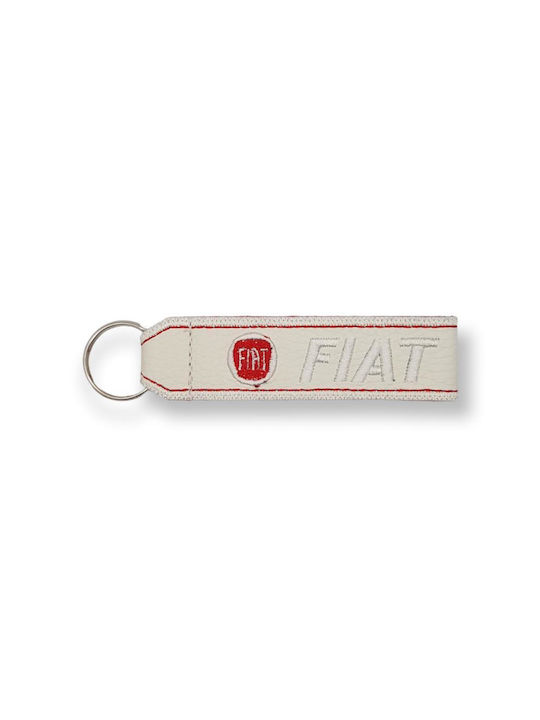 Keychain Punto Leather White