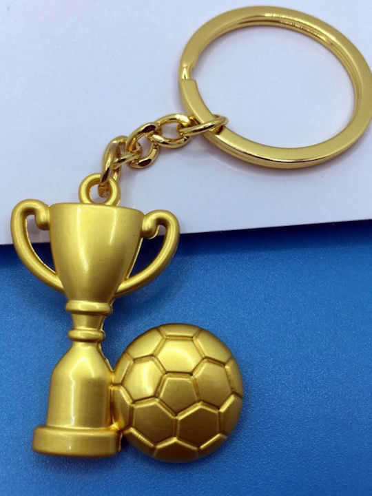Tatu Moyo Handgefertigter Metallischer Schlüsselanhänger Gold