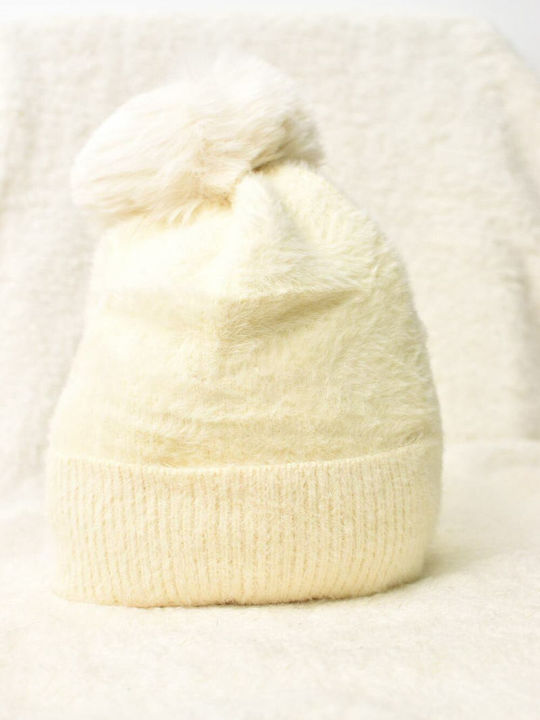 Knitted Beanie Cap White