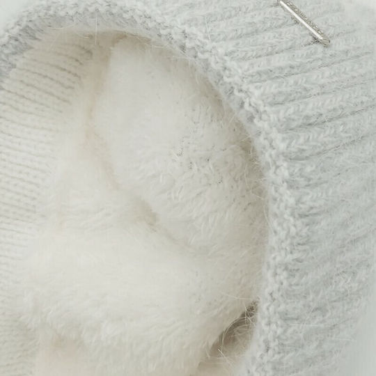 Pom Pom Beanie Frauen Beanie Gestrickt in Weiß Farbe