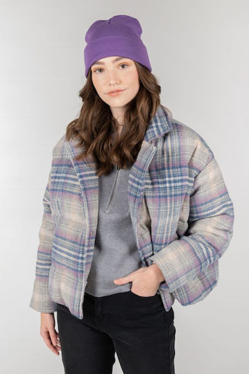 Knitted Beanie Cap Purple