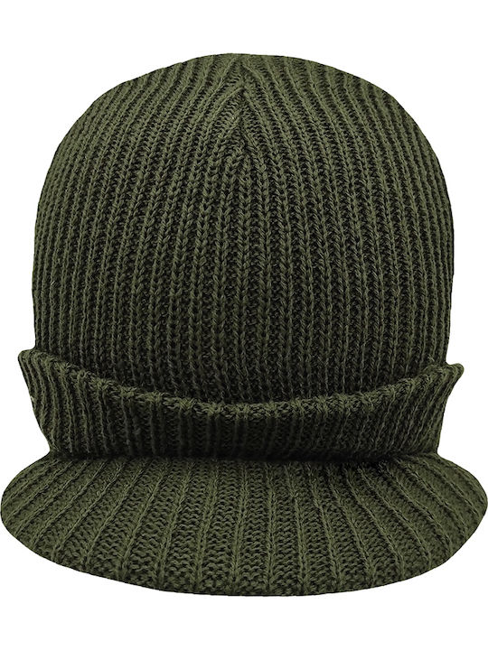 Ribbed Beanie Cap Khaki