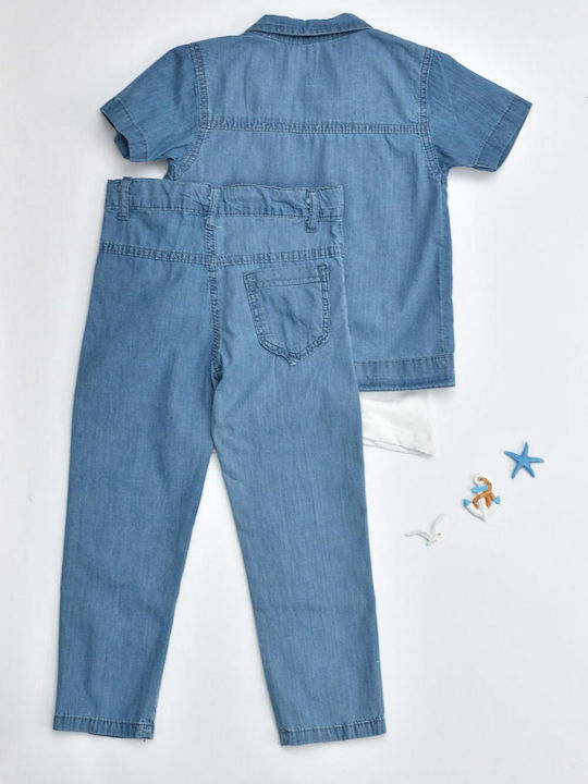 Kinder-Set mit Hose Sommer 3Stück Weiß
