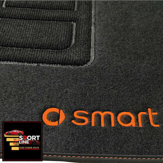Μπροστινά Πατάκια 2τμχ για Smart ForTwo 2007-2014 Μαύρα