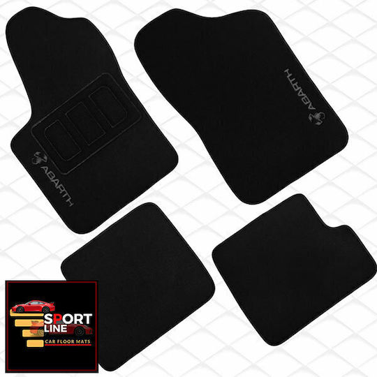 Covorașe Auto Fiat Seicento Linie Sport Negru Cu Cusături Gri Broderie Gri Abarth Set 4 bucăți
