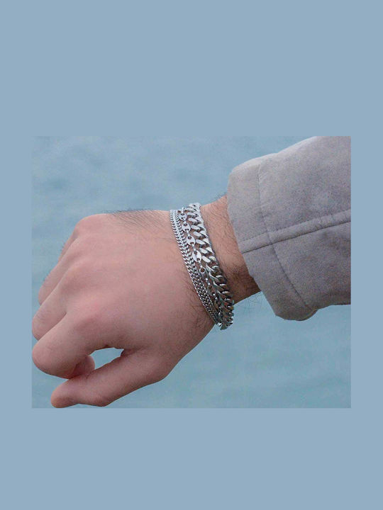 Goldjewels Lanț de Mână Theta din Oțel Subțire Grosime 5mm și Lungime 22cm