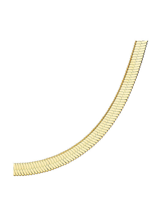 Women's Snake Gold Plated Steel Neck Thin Chain Yellow 40cm