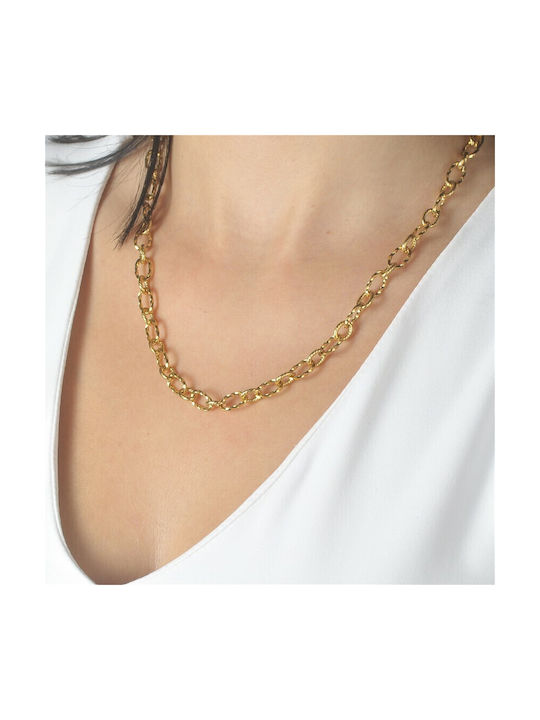 Chain Neck from Steel Gold-plated Length 52cm