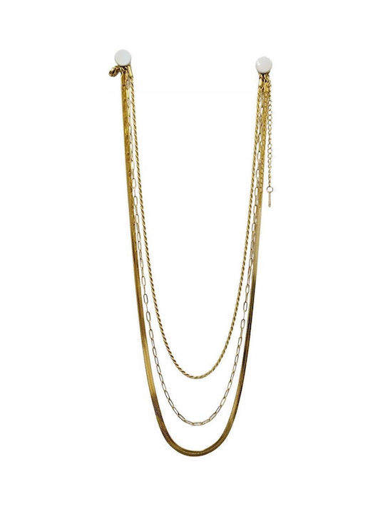 Tatu Moyo Chain Neck Spiral from Steel Gold-plated