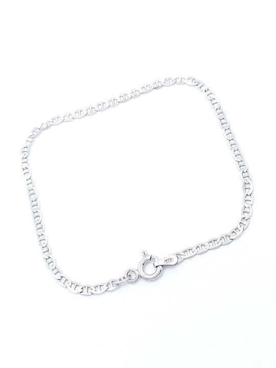PS Silver Мъжка Сребърна Верига Чанта за ръка Тета Тънка Дебелина 2.6mm и Дължина 17cm