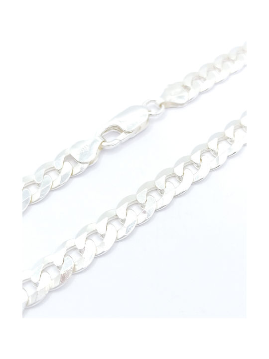 PS Silver Silberne Kette Nacken Breit Dicke 7.65mm und Länge 65cm