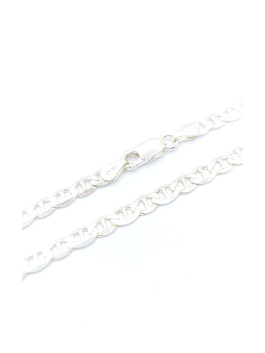 PS Silver Herren Silberne Kette Hand Dünn Dicke 4.3mm und Länge 22cm